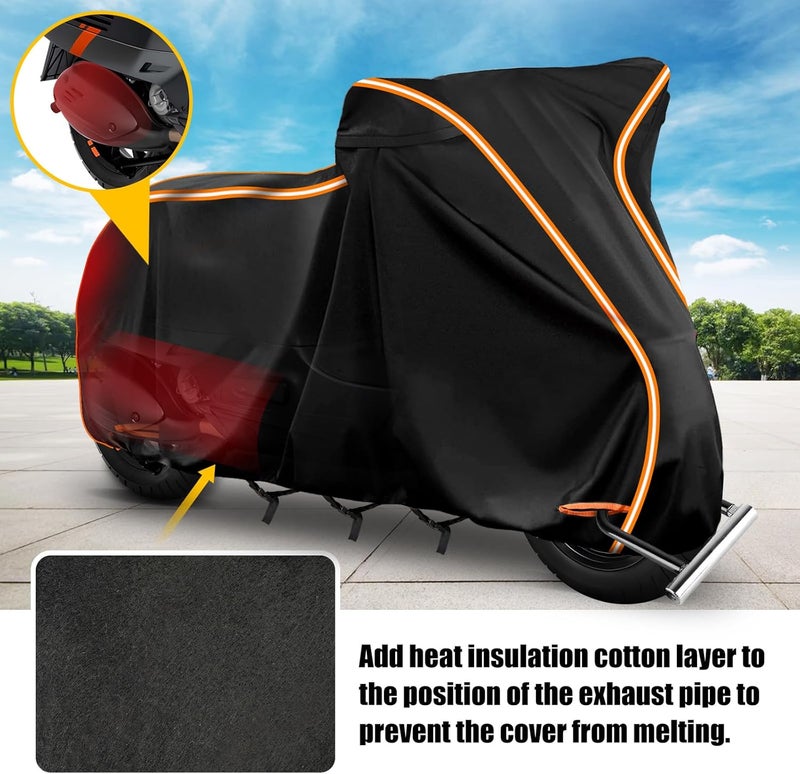 BIGACOVER Waterproof Motorcycle Cover for Vespa GTV,Vespa GTS (300cc HPE, Super 300cc HPE, Super Sport 300cc HPE, Super TECH 300cc HPE), Outdoor 420D Scooter Cover Windproof Heavy Duty Waterproof Protection - Image 3